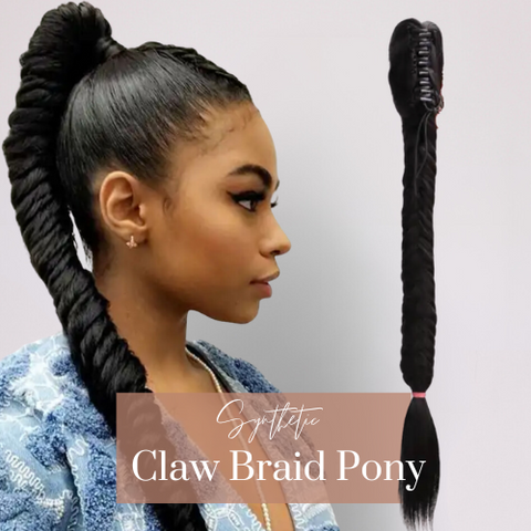 Fibre braiding hair -Claw Braided Pony